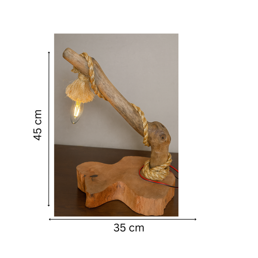 Lampe De Table En Bois Massif Naturel - Model Unique