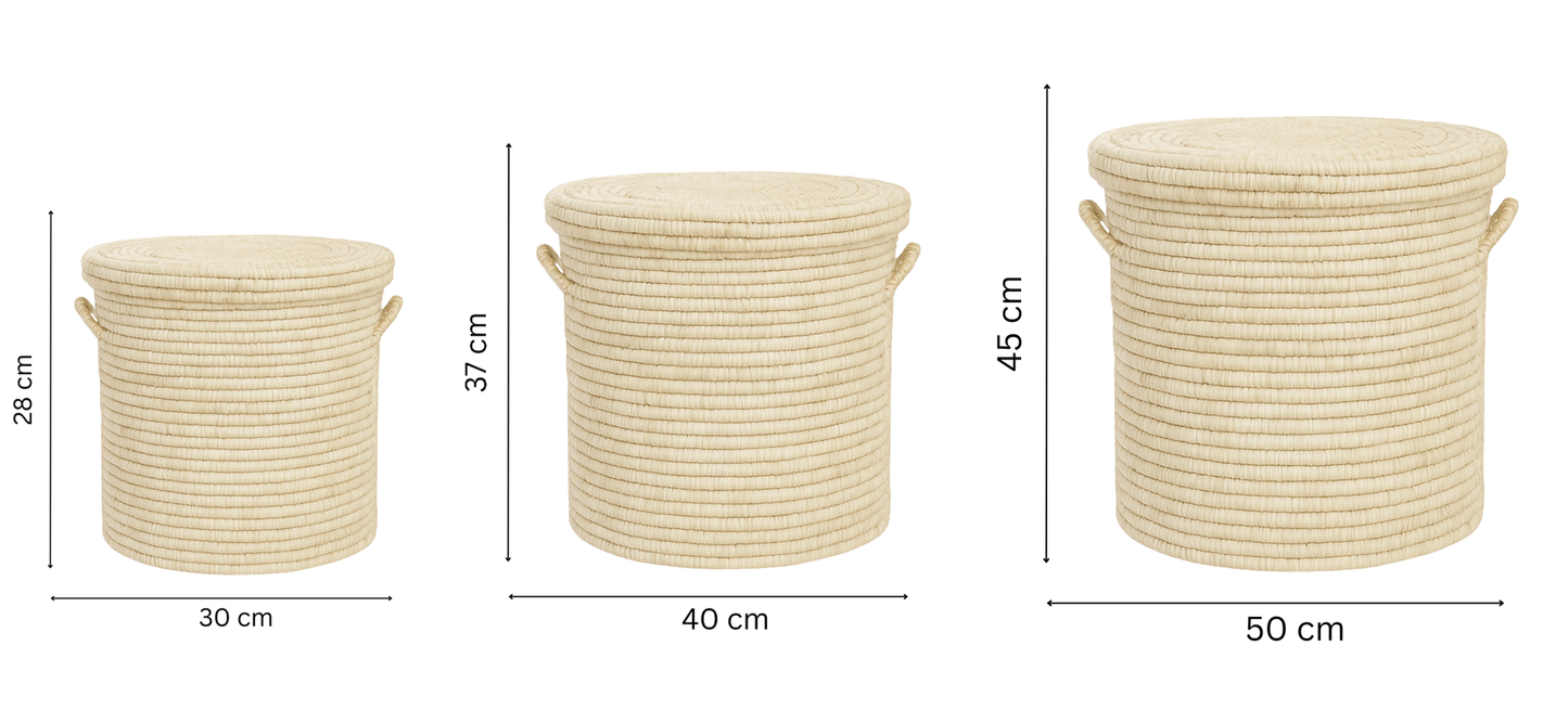 Panier à linge / Panier de rangement - Raphia naturel - Grand