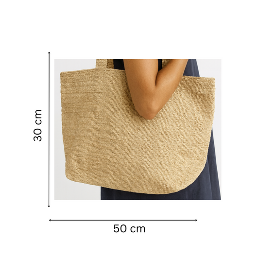 Sac A Main En Raphia Naturel - Tresser A La Main