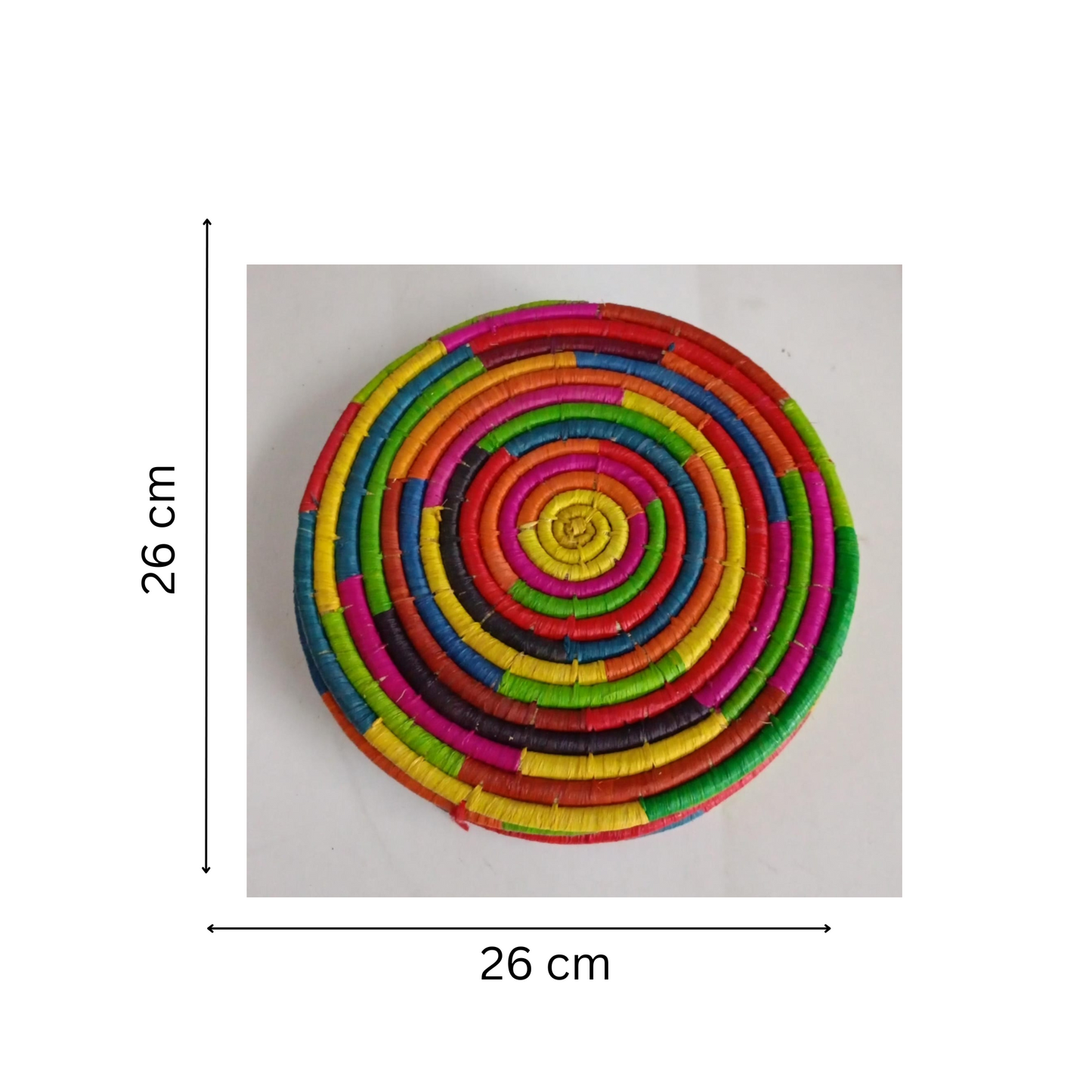 Sous Plat 26 cm En Raphia - Set de 6 - Fait Main