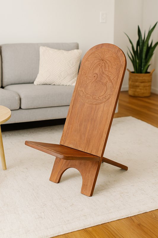 Chaise Palaver En Bois Palissandre - Model Grand - Sculpter Main