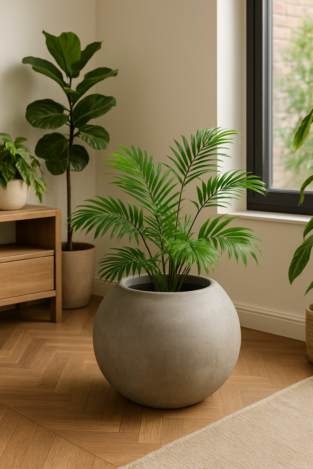 Pot en béton ciré renforci avec fibre de verre