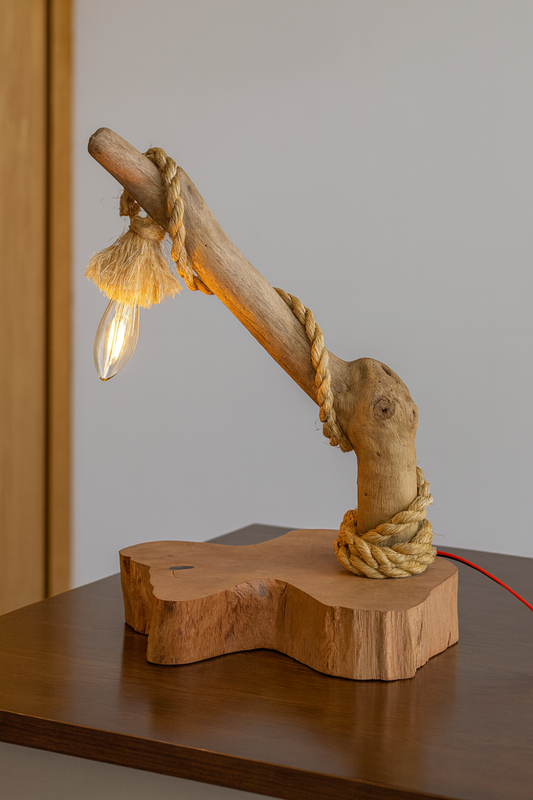 Lampe De Table En Bois Massif Naturel - Model Unique