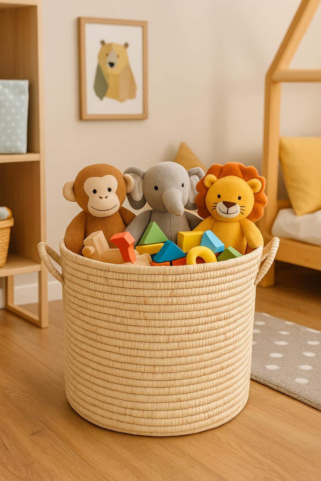 Panier à linge / Panier de rangement - Raphia naturel - Grand