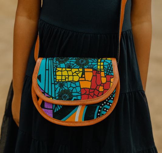 Sac A Main Pour Enfant - Tissu et Cuir