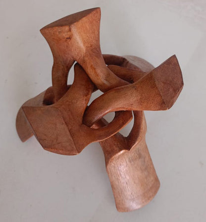 Trépied Décoratif M Sculpté En Bois Naturel