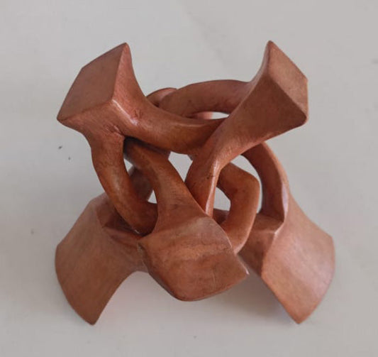 Trépied Décoratif M Sculpté En Bois Naturel