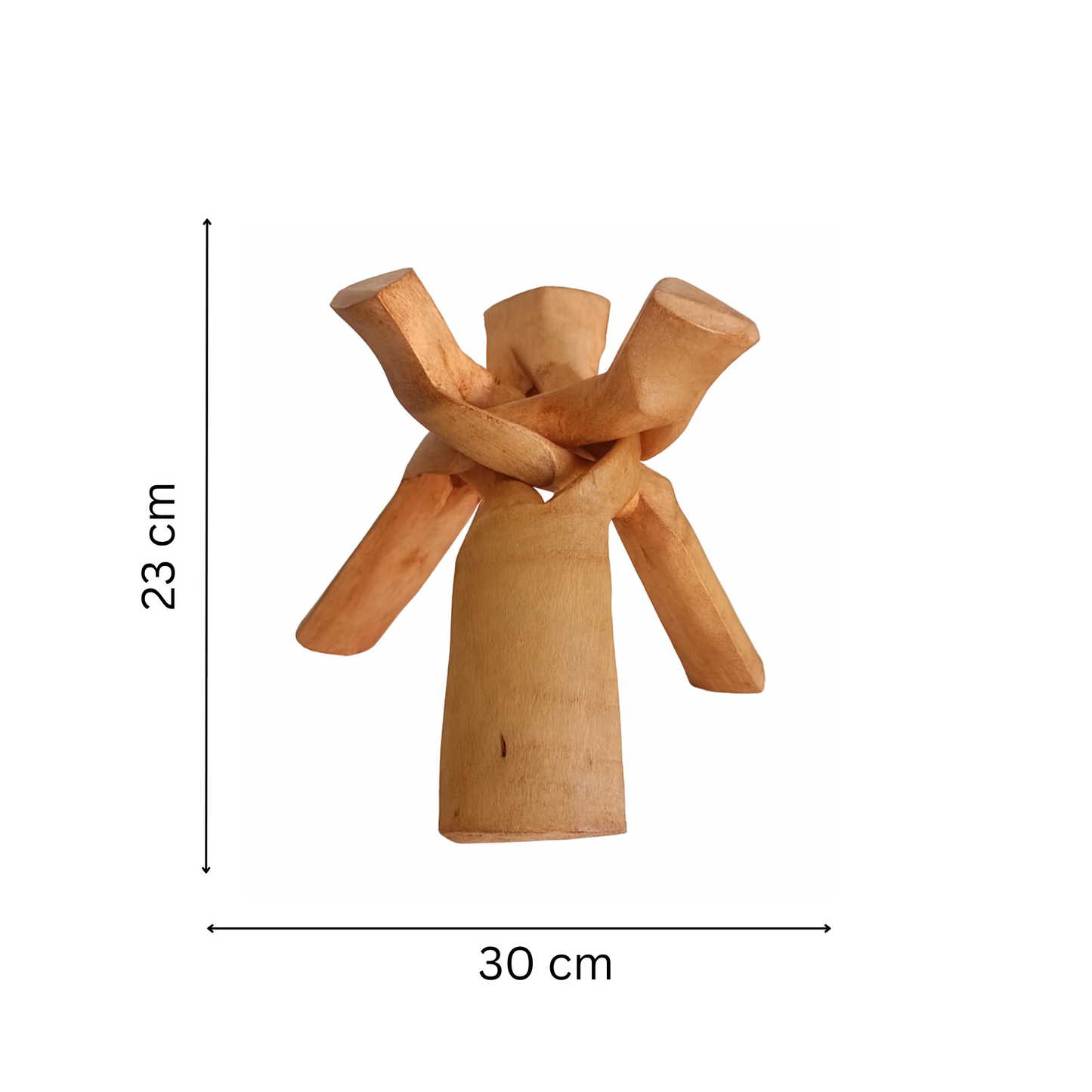 Trépied Décoratif XL Sculpte En Bois Naturel