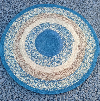 Tapis Artisanal En Raphia Tresser - Fait Main