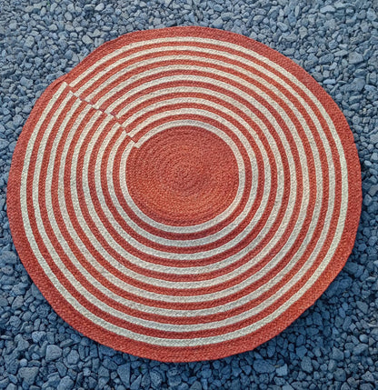 Tapis Artisanal En Raphia Tresser - Fait Main